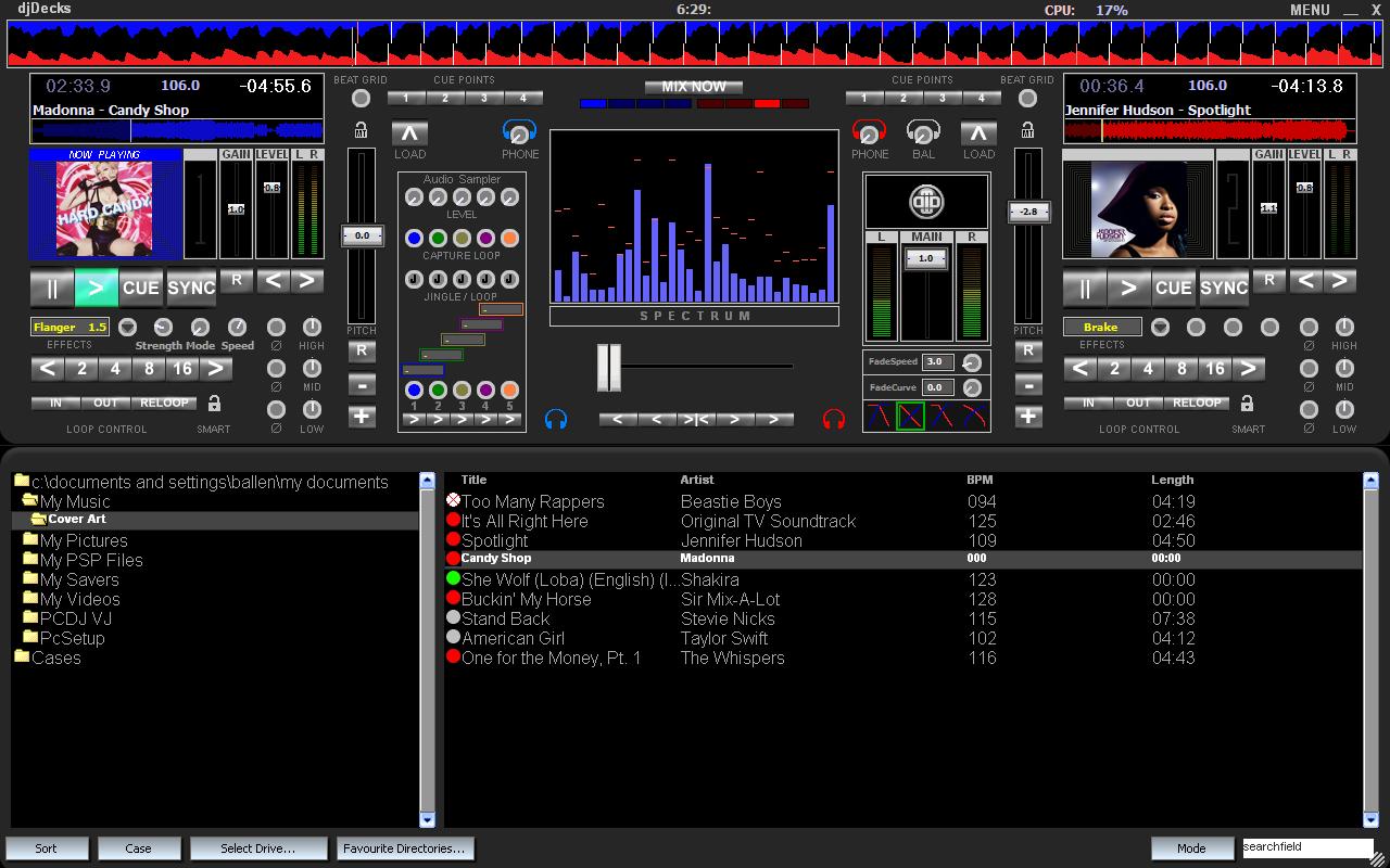 Users of PCDJ-VJ should find the layout and many of the functions familiar with this audio only skin. Download: djdecksskin_adecks.exe